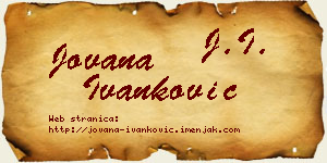 Jovana Ivanković vizit kartica